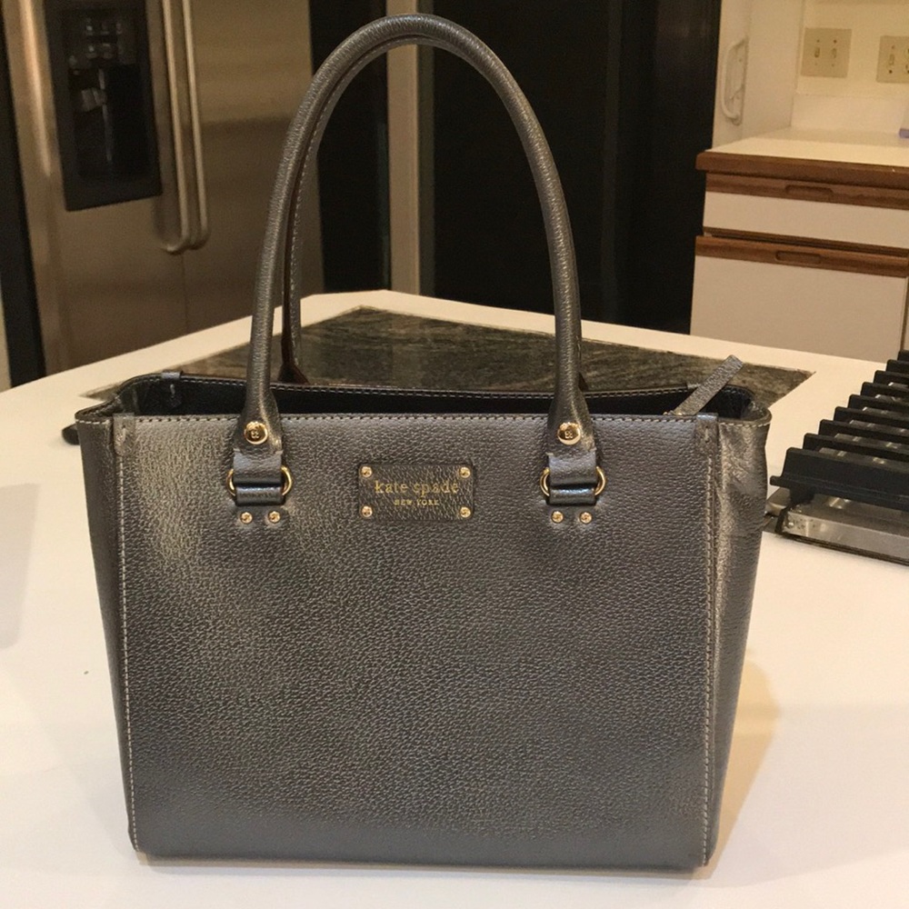 Kate spade metallic pewter purse